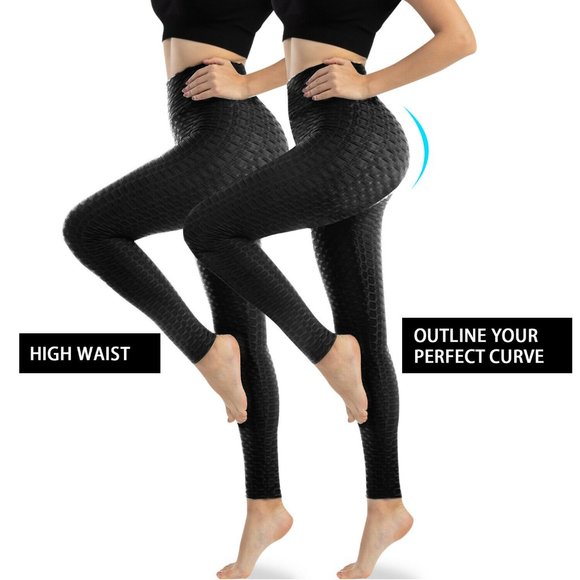 Womens Yoga Pants Anti-Cellulite Push Up Ruched High Waist Leggings Butt Lifting - Picture 9 of 16